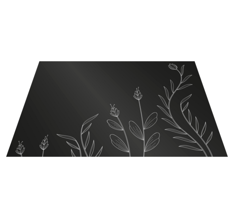 Mantel individual negro plantas finas - TenVinilo