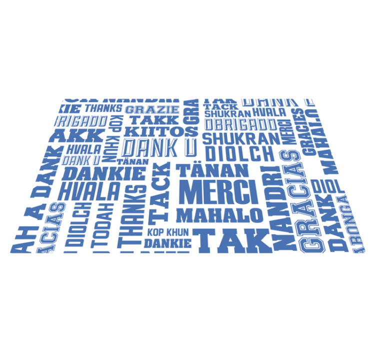 Mantel individual frase gracias muchos idiomas - TenVinilo