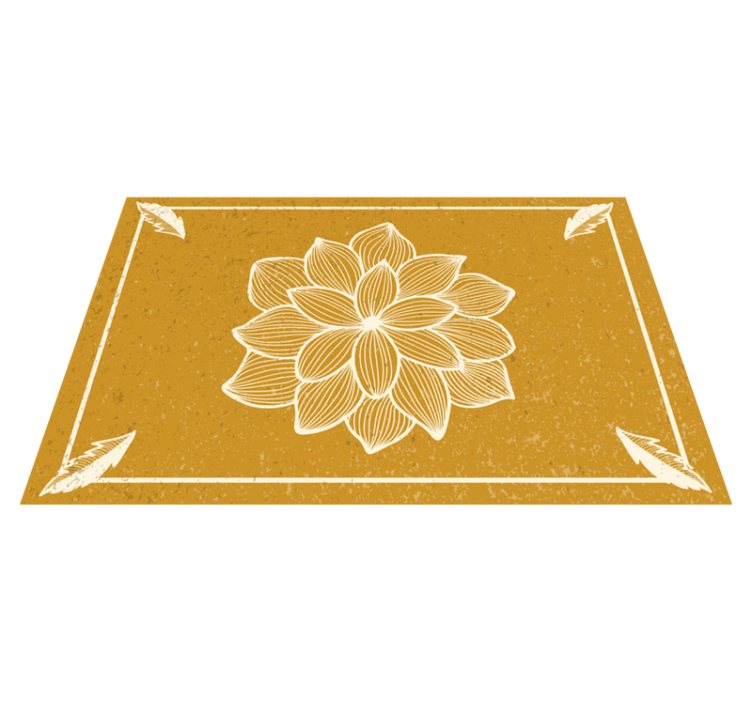 Mantel individual flor paisley amarilla - TenVinilo