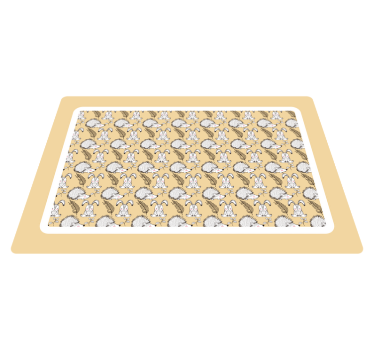 Mantel individual puercoespines y conejos - TenVinilo