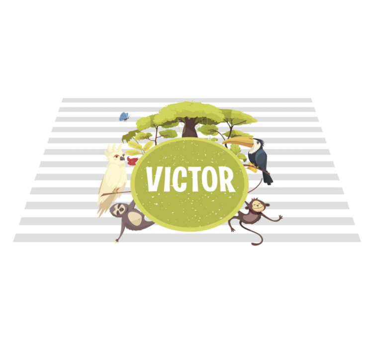 Manteles individuales con nombre Animales de la selva con nombre - TenVinilo