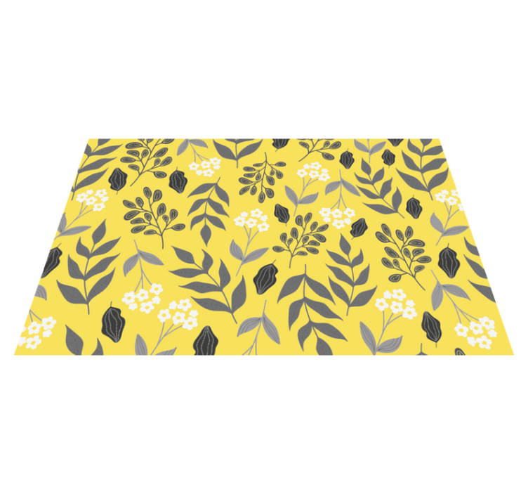 Individual mesa moderno motivo floral amarillo - TenVinilo