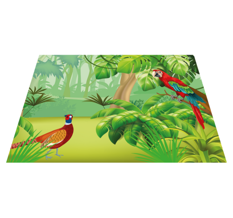 Mantel individual rectangular Loro en la selva tropical - TenVinilo