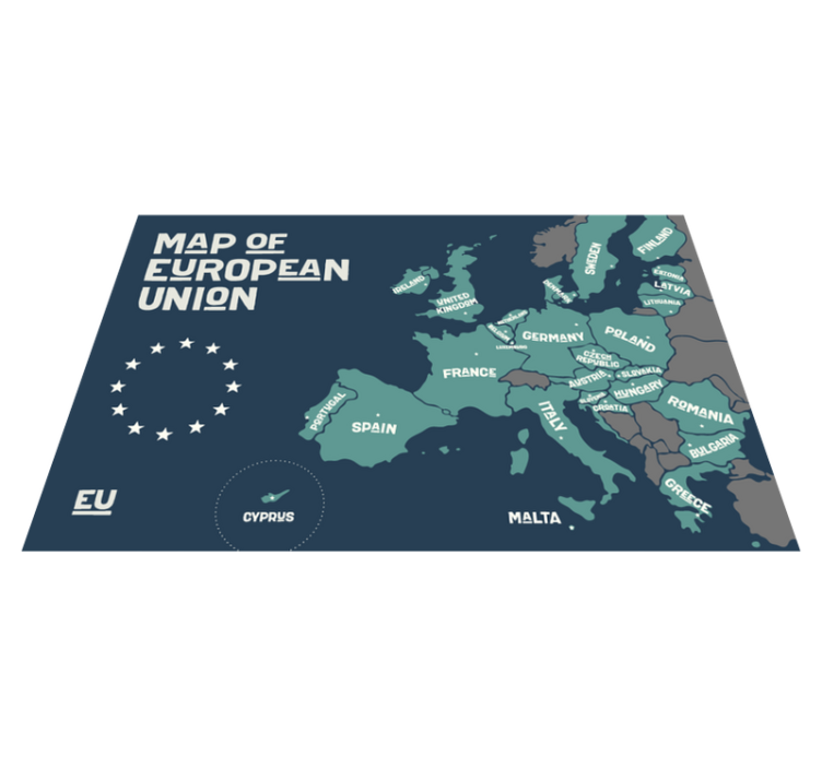 Individual mesa frases mapa de la unión europea - TenVinilo