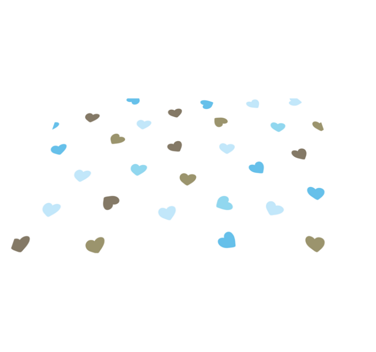 Mantel individual rectangular Corazones azules y marrones - TenVinilo