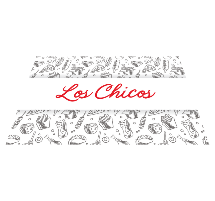 Mantel individual restaurante Iconos de comida con nombre - TenVinilo