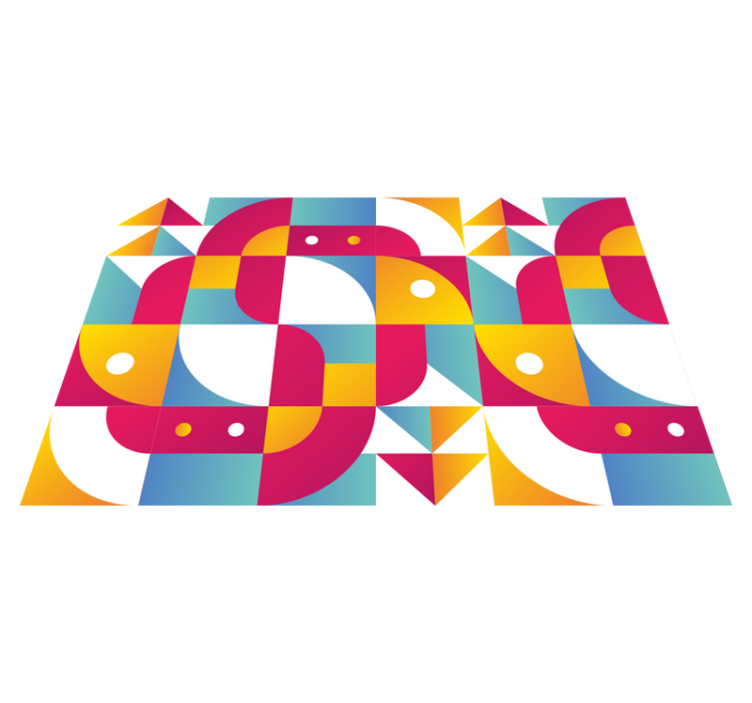 Individual mesa moderno patrones geométricos audaces - TenVinilo