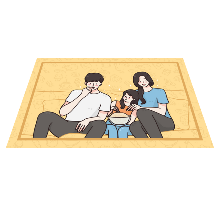 Individual mesa infantil familia disfrutando bocados - TenVinilo