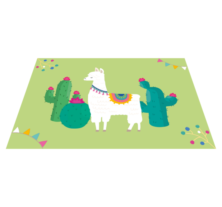 Individual mesa infantil llama con cactus - TenVinilo