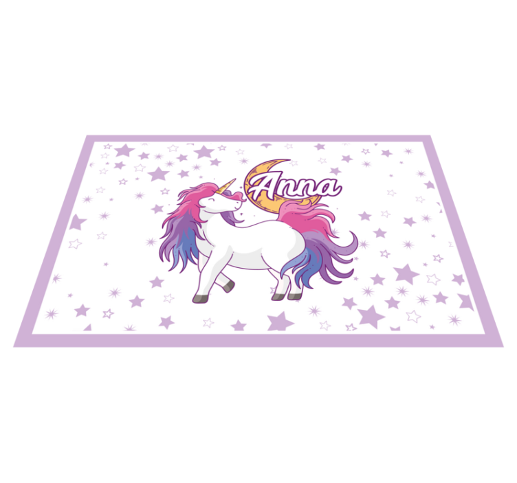 Individual mesa infantil unicornio con estrellas - TenVinilo