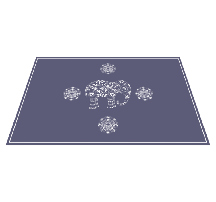 Mantel individual original Elefante mandala blanco - TenVinilo