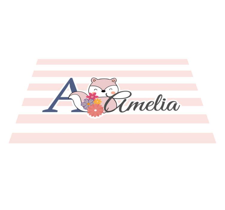 Individual mesa infantil zorro lindo con flores - TenVinilo