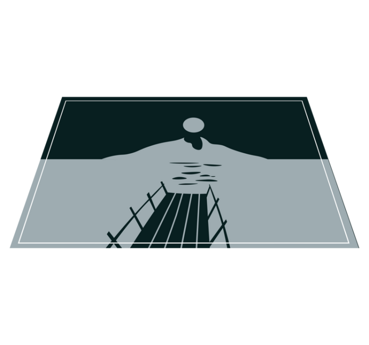 Individual mesa moderno puente sobre el agua - TenVinilo