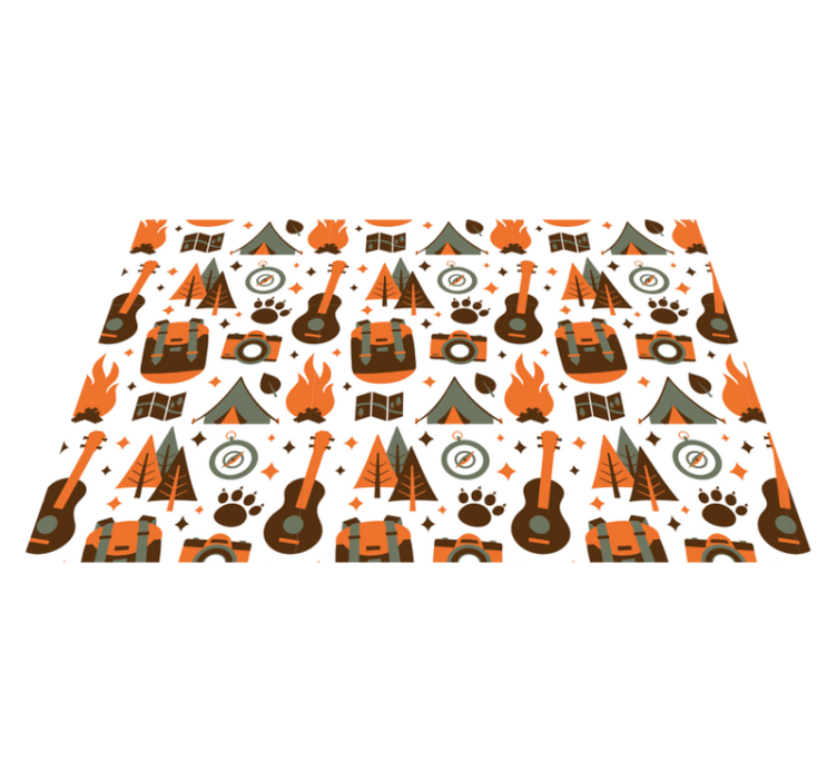 Individual mesa infantil elementos de aventura en camping - TenVinilo