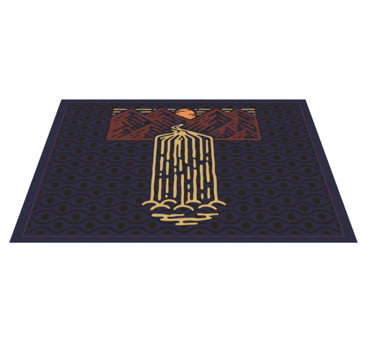 Individual mesa original escena de cascada en montaña - TenVinilo