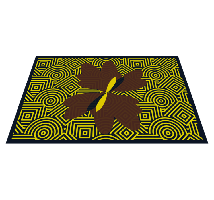 Individual mesa patrón flor geométrica abstracta - TenVinilo