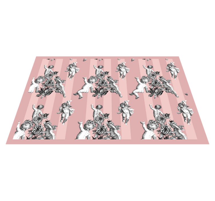 Individual mesa original querubines angélicos florales - TenVinilo