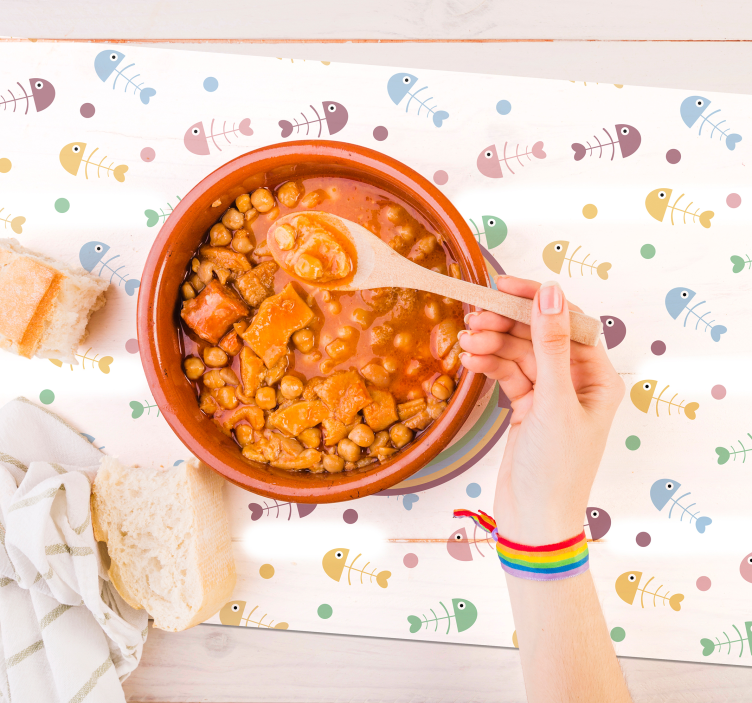 Individual mesa infantil concepto peces vivos - TenVinilo