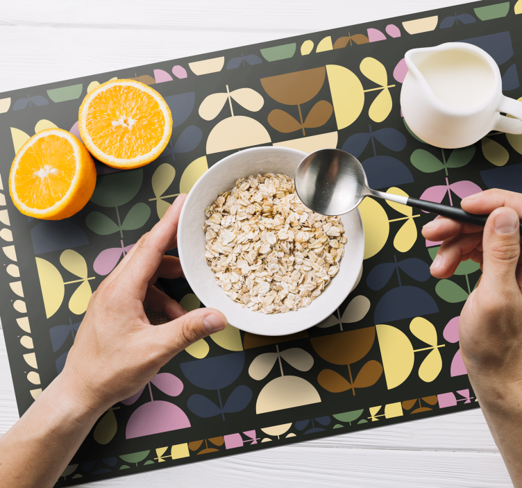 Taza de colores flores manteles florales - TenVinilo