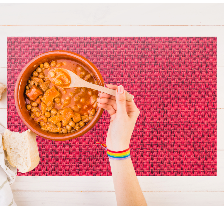 Mantel individual elegante Textura de tela roja - TenVinilo