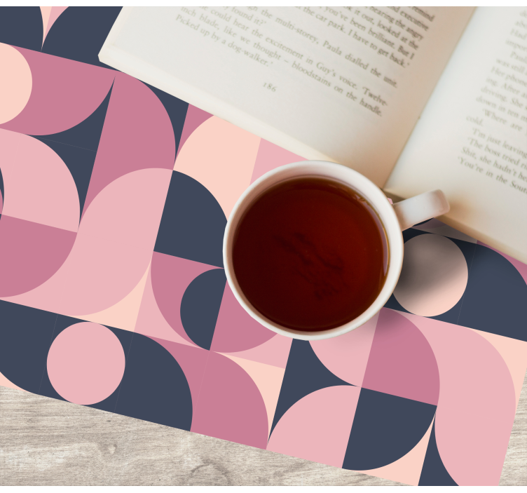 Mantel individual moderno Pastel rosa geométrico - TenVinilo