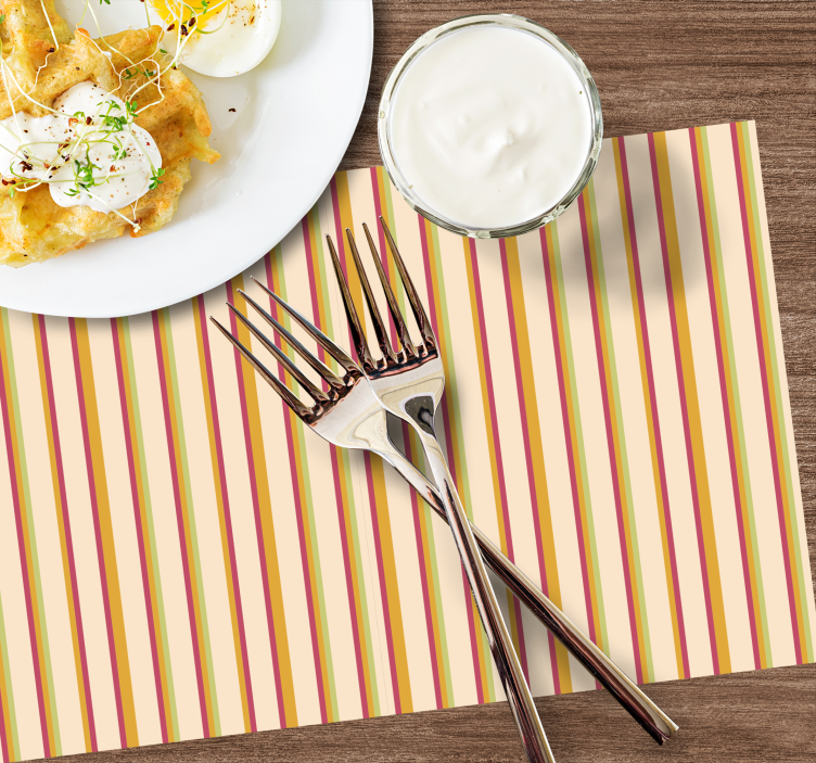 Mantel individual moderno Patrón de rayas pastel retro - TenVinilo