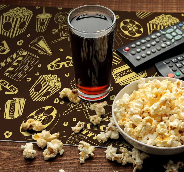 Mantel individual rectangular Patrón de icono de cine - TenVinilo