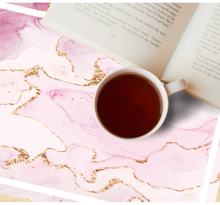 Mantel individual patrón Mármol de oro rosa - TenVinilo
