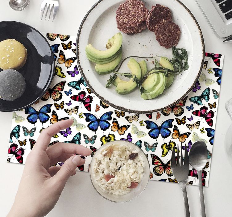 Mantel individual original mariposas coloridas - TenVinilo