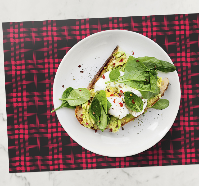 Mantel individual patrón navideño tartán - TenVinilo