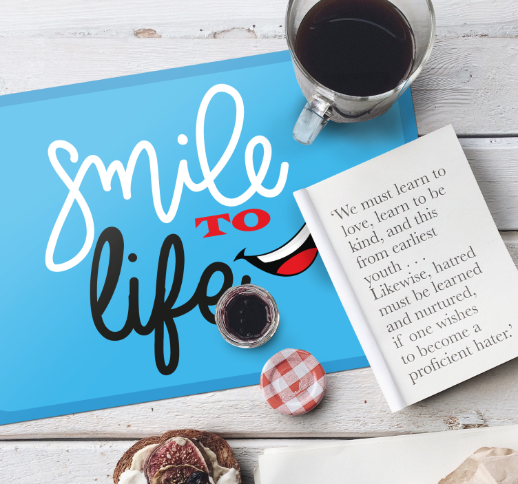 Mantel individual frases Color azul para niños - TenVinilo