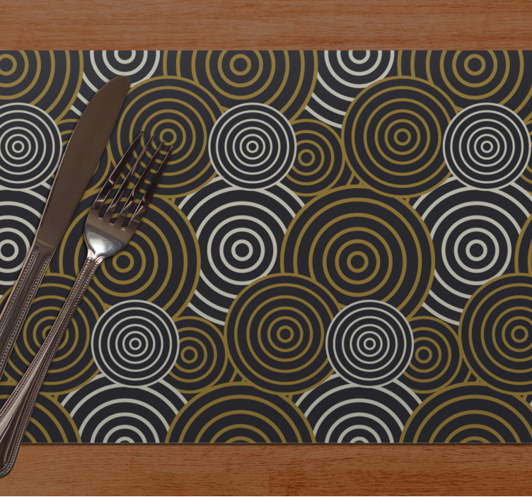 Patrones circulares con líneas manteles individuales de vinilo - TenVinilo