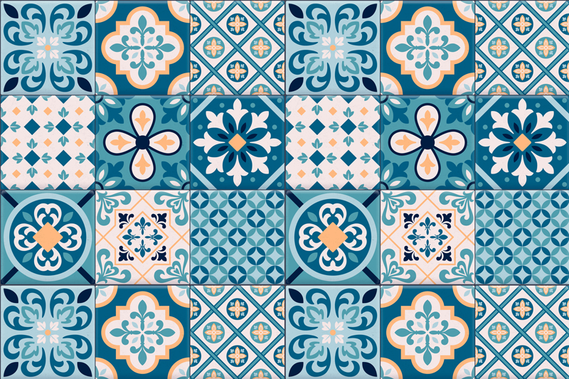 Individual mesa original hidráulica turquesa - TenVinilo