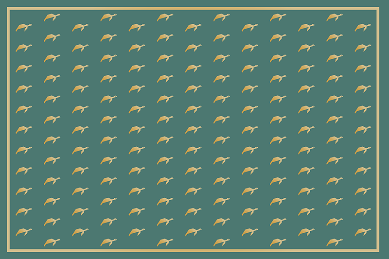 Mantel individual verde tortugas geométricas - TenVinilo