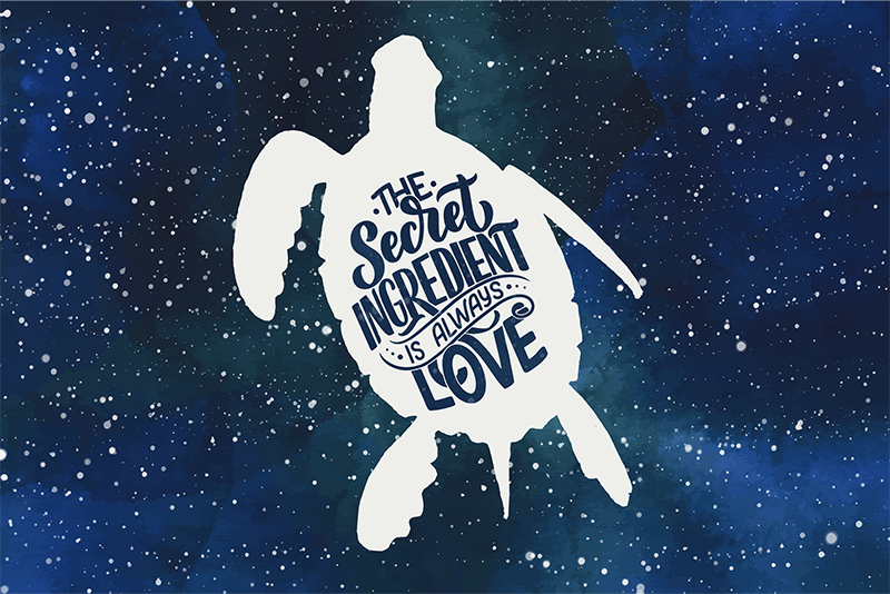 Mantel individual tortuga volando en galaxia  - TenVinilo