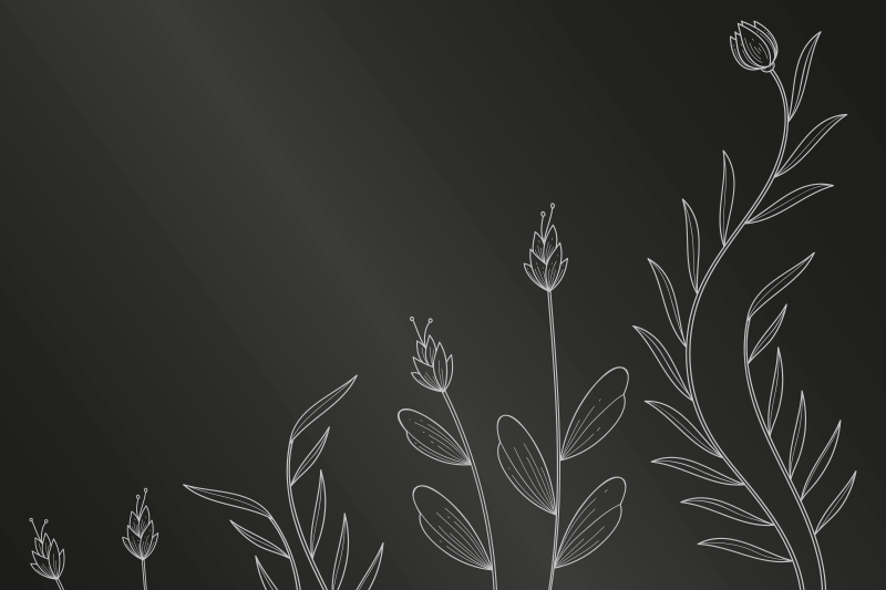 Mantel individual negro plantas finas - TenVinilo