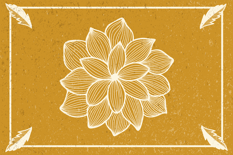 Mantel individual flor paisley amarilla - TenVinilo