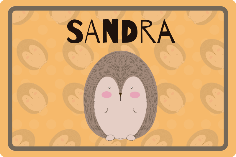 Individual mesa infantil arte de erizo adorable - TenVinilo