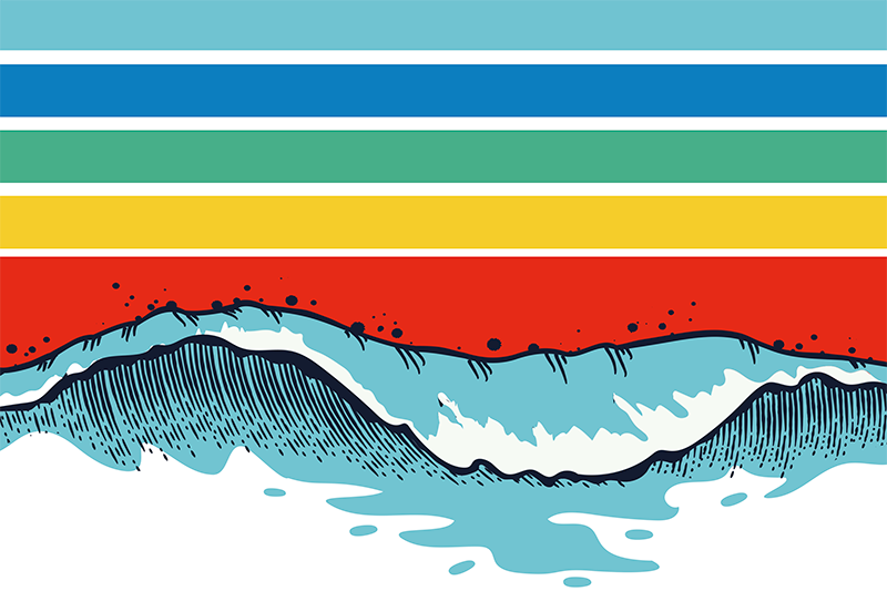 Individual mesa moderno patrón de olas - TenVinilo