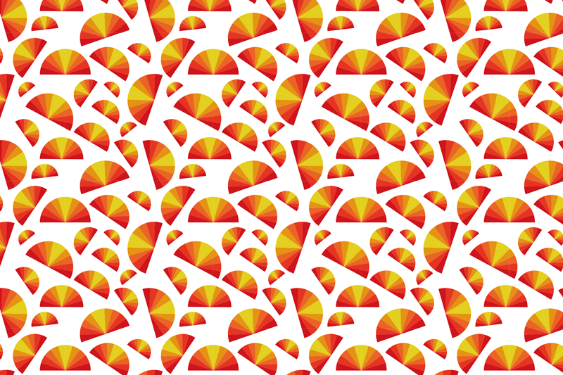 Individual mesa original patrones de abanico coloridos - TenVinilo