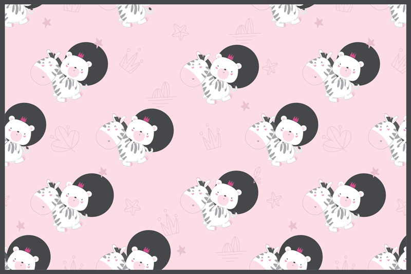 Individual mesa infantil ilustraciones de cebra lindas - TenVinilo