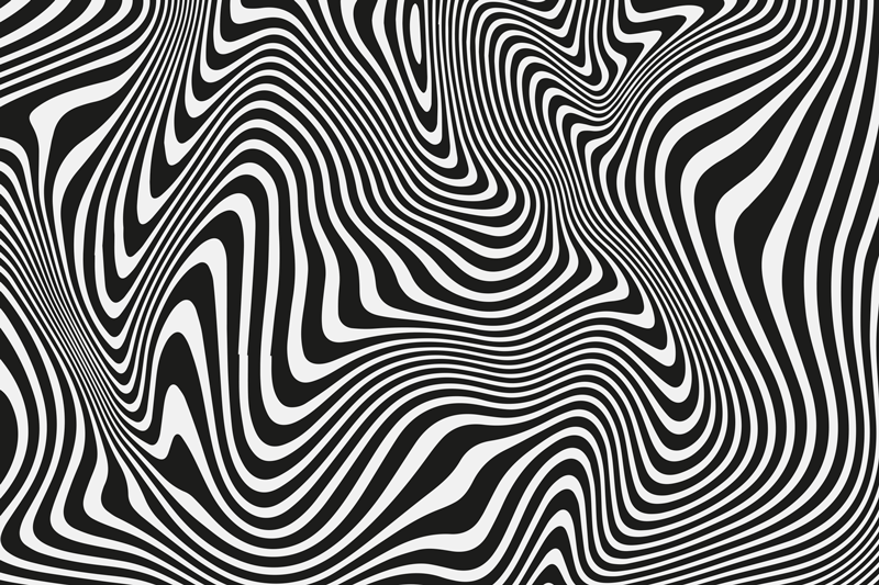 Individual mesa moderno patrones negros fluidos - TenVinilo