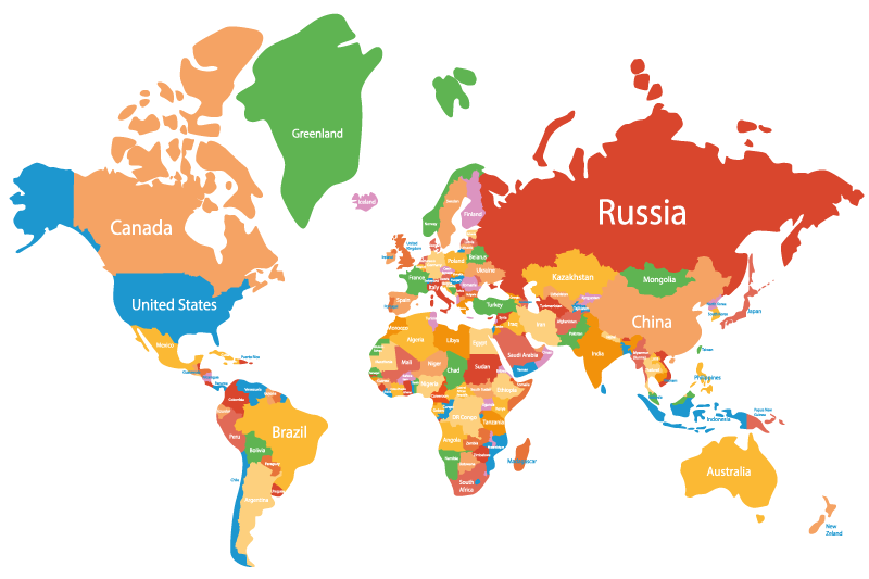 Mantel individual original Colorido mapa del mundo - TenVinilo