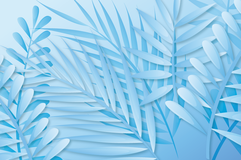 Individual mesa patrón hoja de palma - TenVinilo