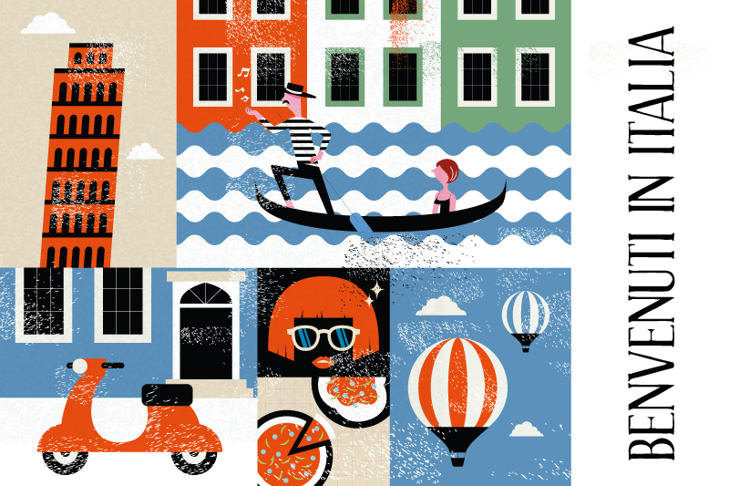 Individual mesa original escena italiana vibrante - TenVinilo