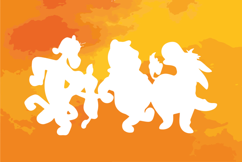 Individual mesa infantil siluetas de personajes divertidos - TenVinilo