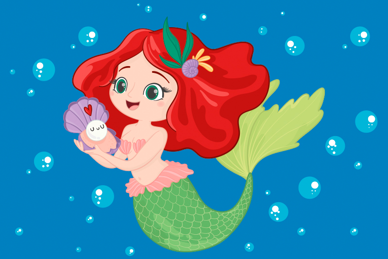 Mantel individual infantil Disney ariel nadando - TenVinilo