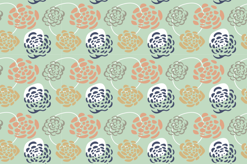 Individual mesa original arte de impresión botánica - TenVinilo