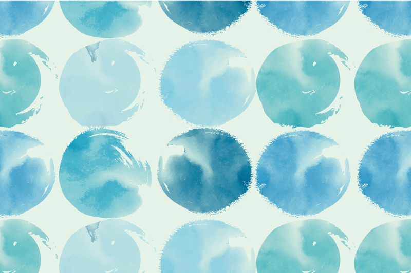 Individual mesa moderno motivos acuarelados circulares - TenVinilo