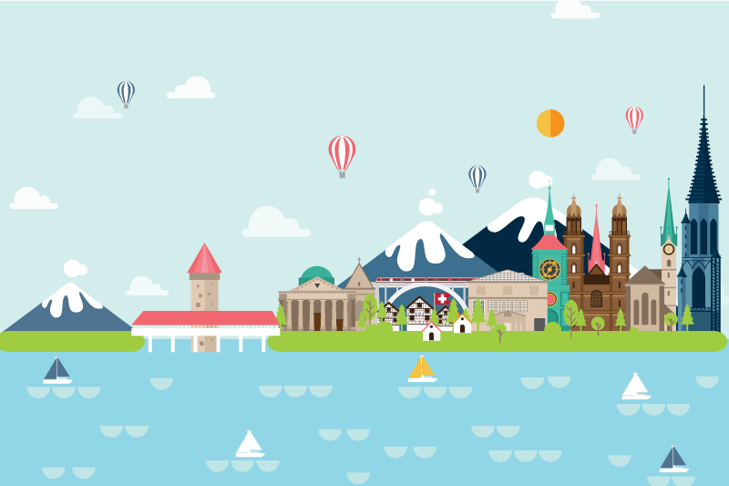 Individual mesa original paisaje urbano colorido - TenVinilo